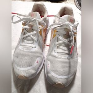 Nike White and Peach Running Shoes